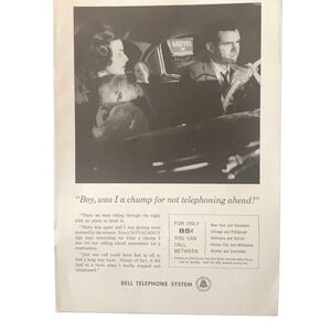 Vintage 1959 Bell Telephone I Was A Chump Ad Advertisement